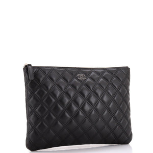 Double Stitch O Case Clutch Lambskin Medium