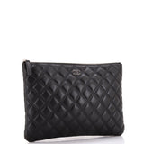 Double Stitch O Case Clutch Lambskin Medium