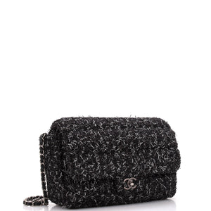 Classic Single Flap Bag Quilted Tweed Medium
