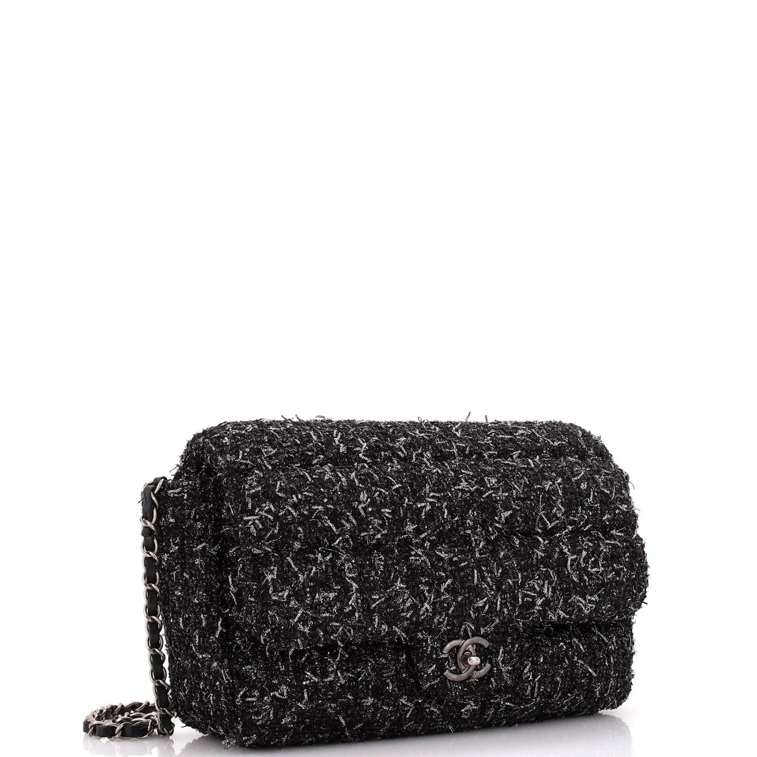 Classic Single Flap Bag Quilted Tweed Medium