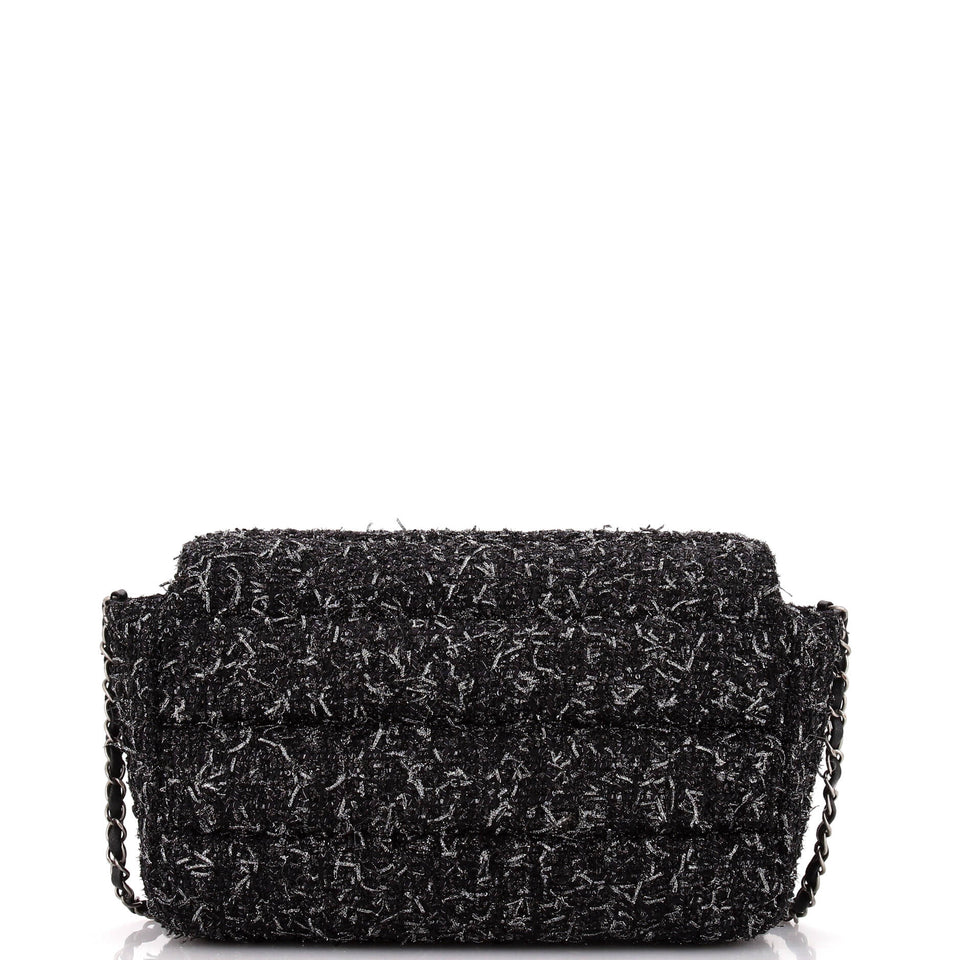 Classic Single Flap Bag Quilted Tweed Medium