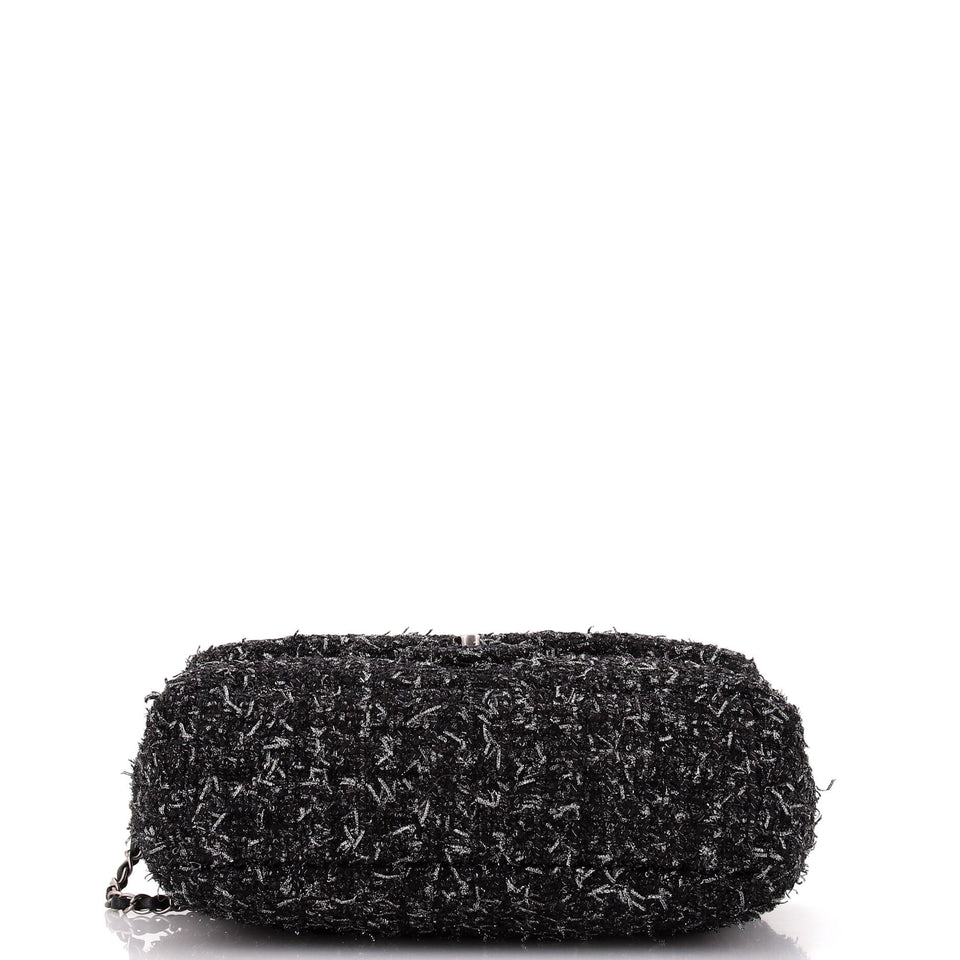 Classic Single Flap Bag Quilted Tweed Medium