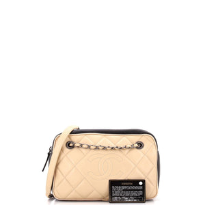 Diamond CC Camera Case Bag Quilted Lambskin Medium