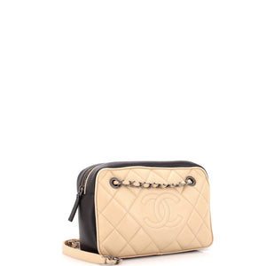 Diamond CC Camera Case Bag Quilted Lambskin Medium