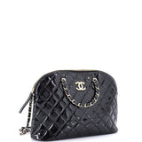 CC Dome Zip Shopping Bag Quilted Patent Small
