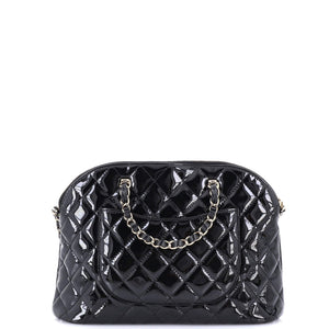 CC Dome Zip Shopping Bag Quilted Patent Small