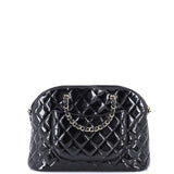 CC Dome Zip Shopping Bag Quilted Patent Small