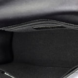 Logo and Pearl Top Handle Clutch with Chain Quilted Lambskin Small
