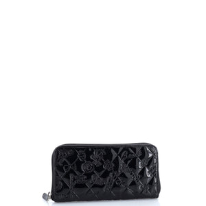 Lucky Symbols Zip Around Wallet Embossed Patent Long