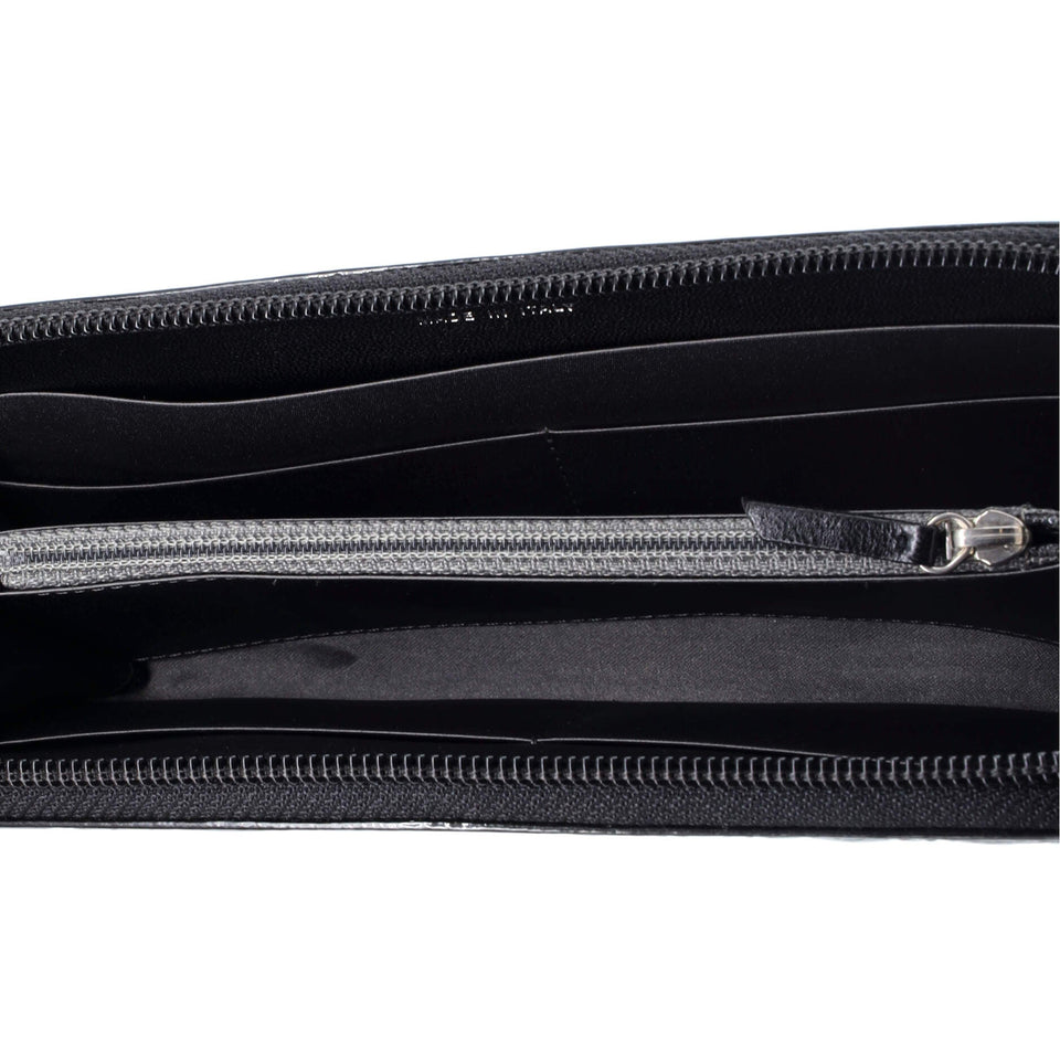 Lucky Symbols Zip Around Wallet Embossed Patent Long