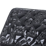 Lucky Symbols Zip Around Wallet Embossed Patent Long