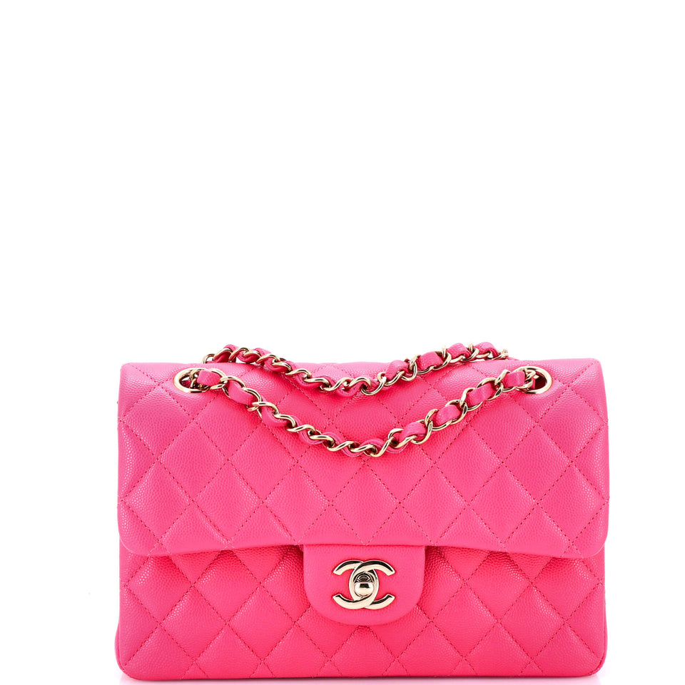Classic Double Flap Bag Quilted Caviar Small