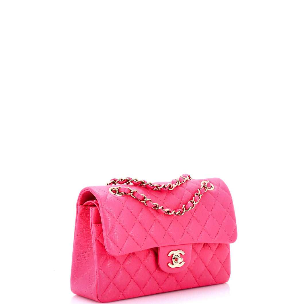 Classic Double Flap Bag Quilted Caviar Small