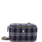 Classic Vanity Case with Chain Quilted Tweed Small