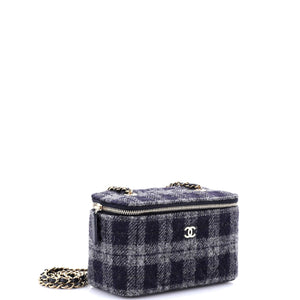 Classic Vanity Case with Chain Quilted Tweed Small