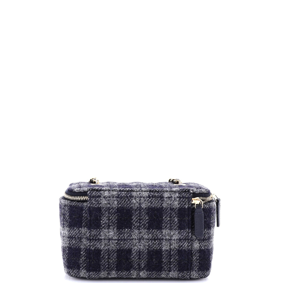 Classic Vanity Case with Chain Quilted Tweed Small