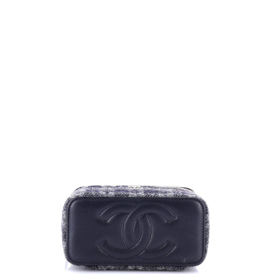 Classic Vanity Case with Chain Quilted Tweed Small