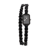 So Black Premiere Rock Triple Row Quartz Watch Stainless Steel and Leather 16