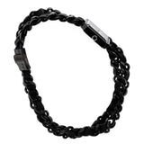 So Black Premiere Rock Triple Row Quartz Watch Stainless Steel and Leather 16