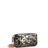 Reissue Zip Clutch with Chain Graffiti Crocodile Embossed Calfskin