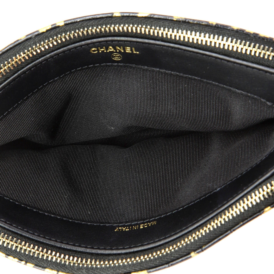 Reissue Zip Clutch with Chain Graffiti Crocodile Embossed Calfskin