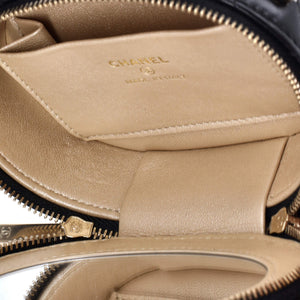 CC Ruched Oval Top Handle Quilted Lambskin Mini