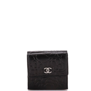 Trifold Wallet Camellia Lambskin Compact