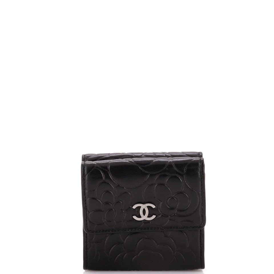 Trifold Wallet Camellia Lambskin Compact