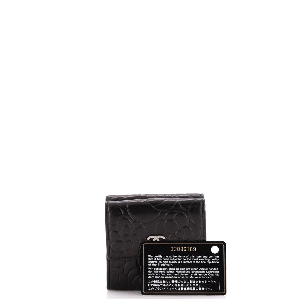 Trifold Wallet Camellia Lambskin Compact