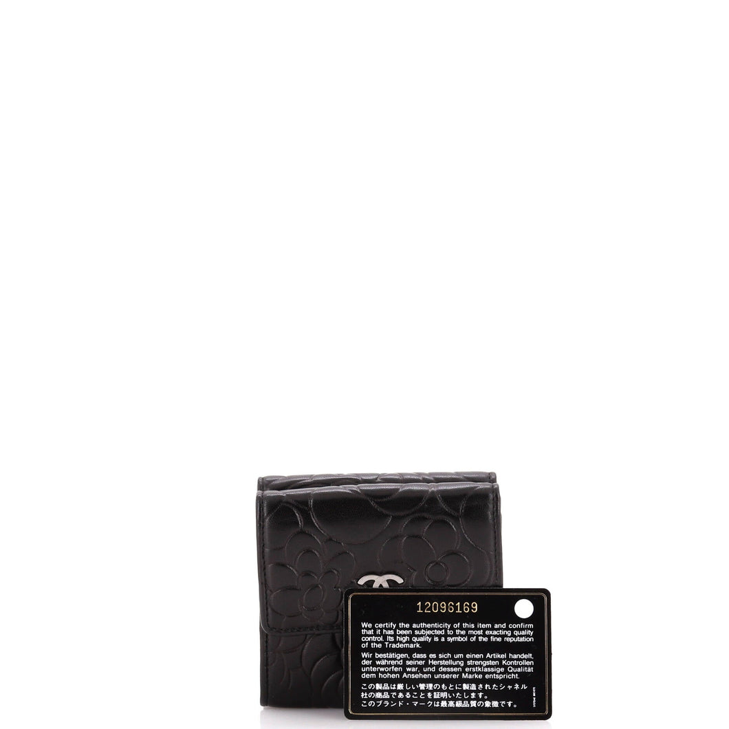 Trifold Wallet Camellia Lambskin Compact