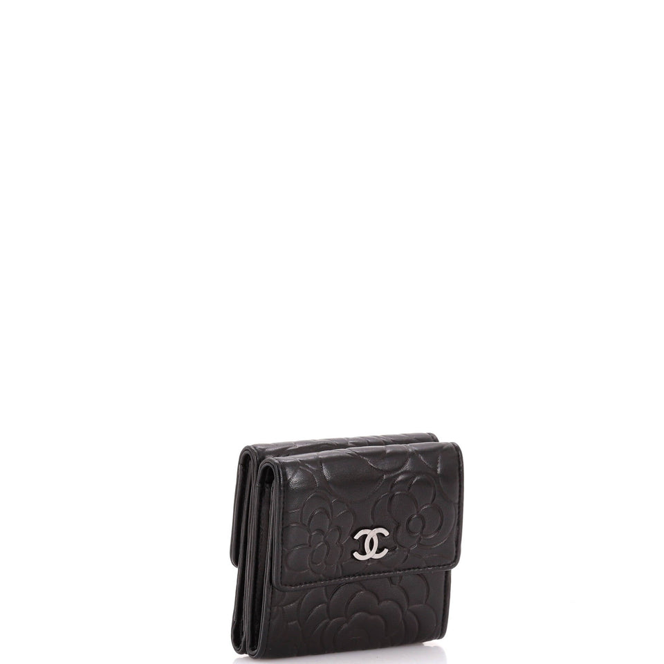 Trifold Wallet Camellia Lambskin Compact