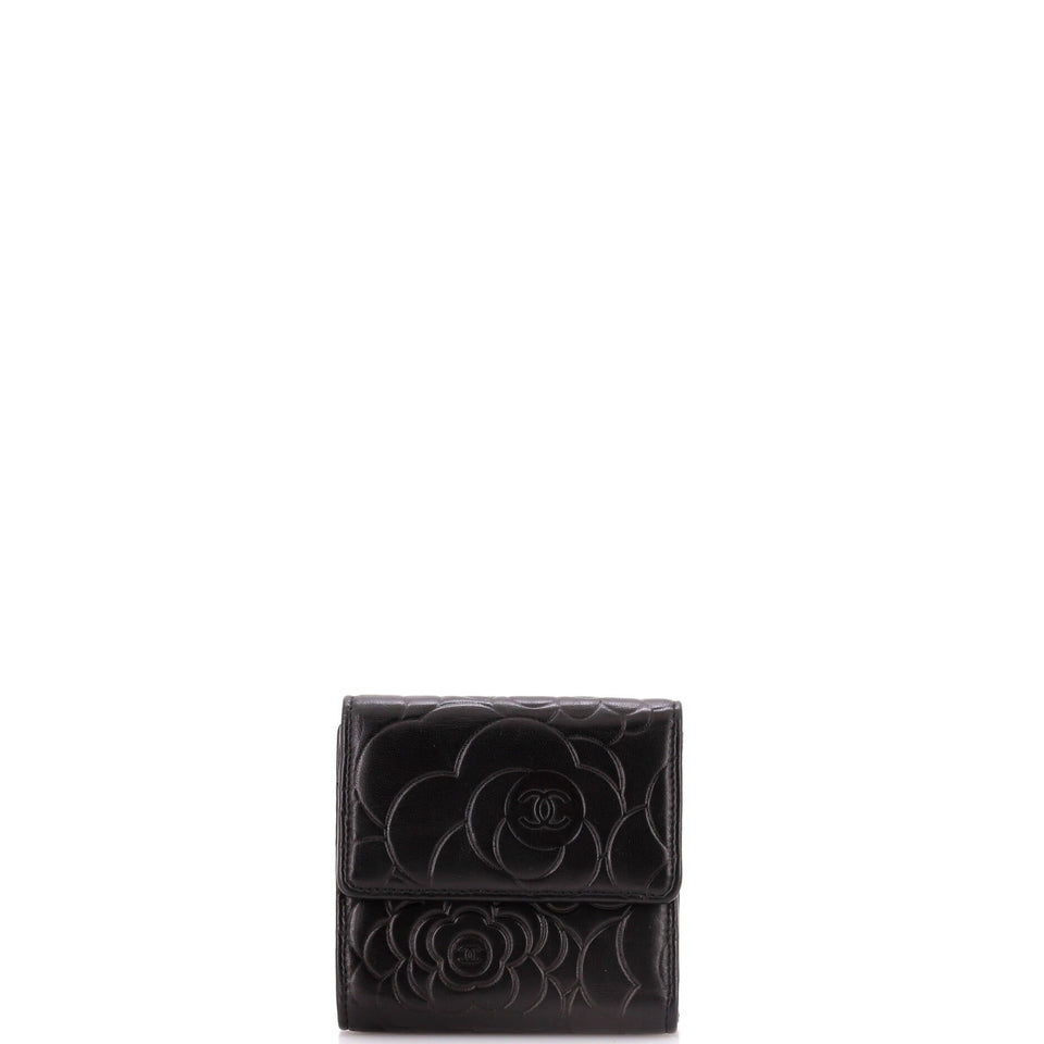 Trifold Wallet Camellia Lambskin Compact