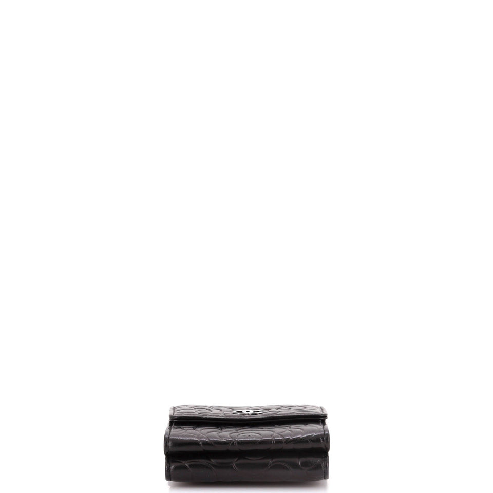 Trifold Wallet Camellia Lambskin Compact