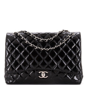 Classic Double Flap Bag Quilted Patent Maxi