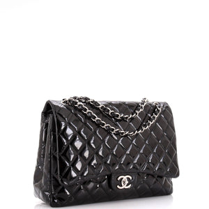 Classic Double Flap Bag Quilted Patent Maxi