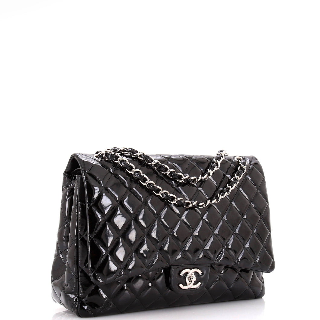 Classic Double Flap Bag Quilted Patent Maxi