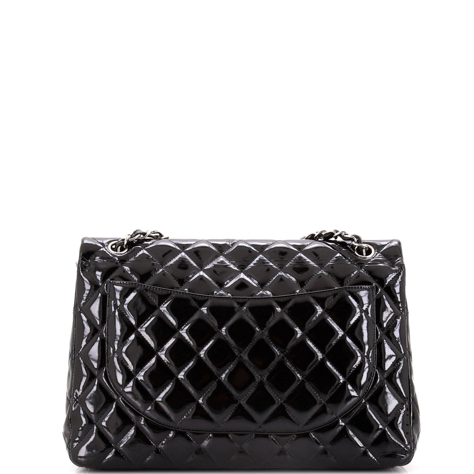 Classic Double Flap Bag Quilted Patent Maxi
