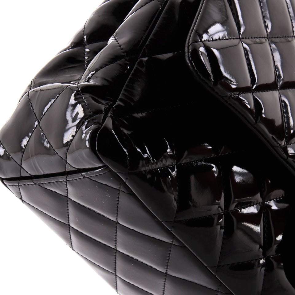 Classic Double Flap Bag Quilted Patent Maxi