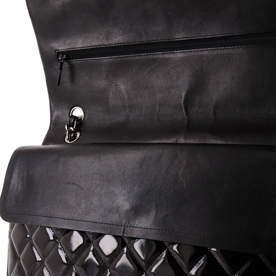 Classic Double Flap Bag Quilted Patent Maxi