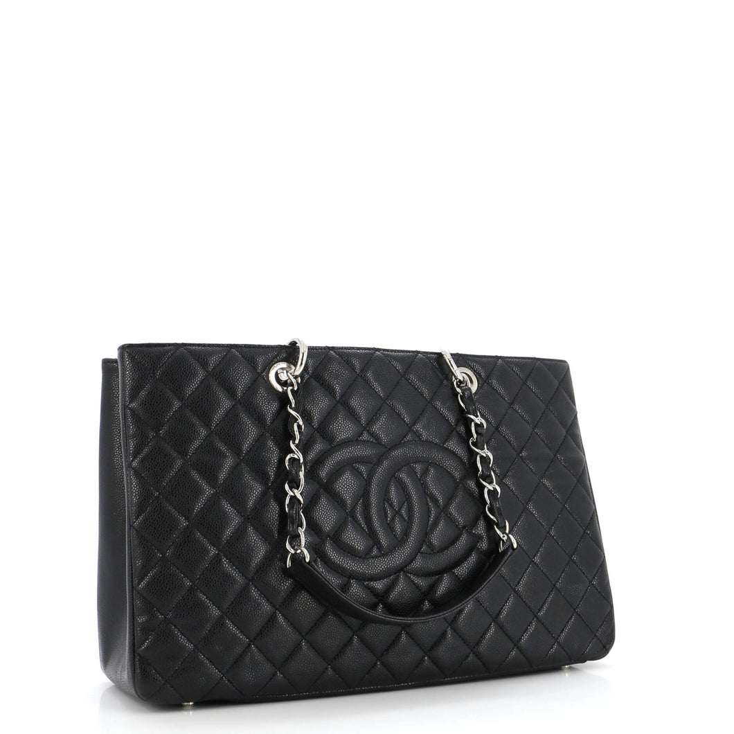 Grand Shopping Tote Quilted Caviar XL