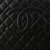 Grand Shopping Tote Quilted Caviar XL
