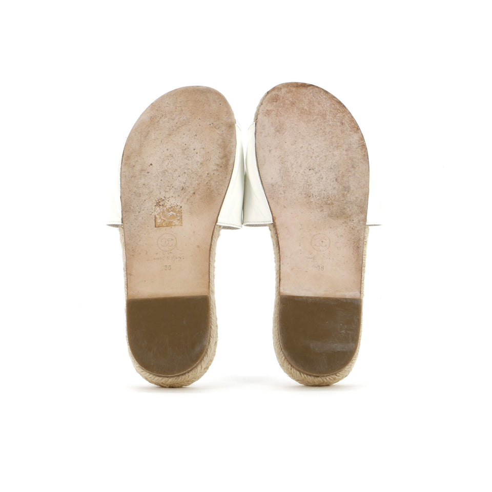 Women's CC Espadrille Slide Sandals Embellished Leather