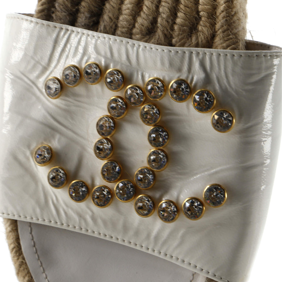 Women's CC Espadrille Slide Sandals Embellished Leather