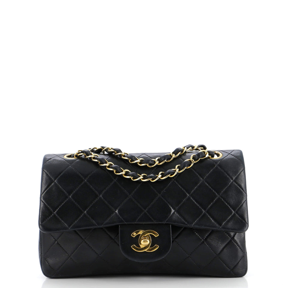 Vintage Classic Double Flap Bag Quilted Lambskin Small