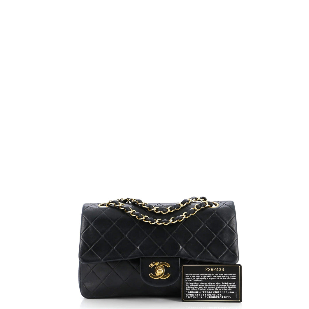 Vintage Classic Double Flap Bag Quilted Lambskin Small