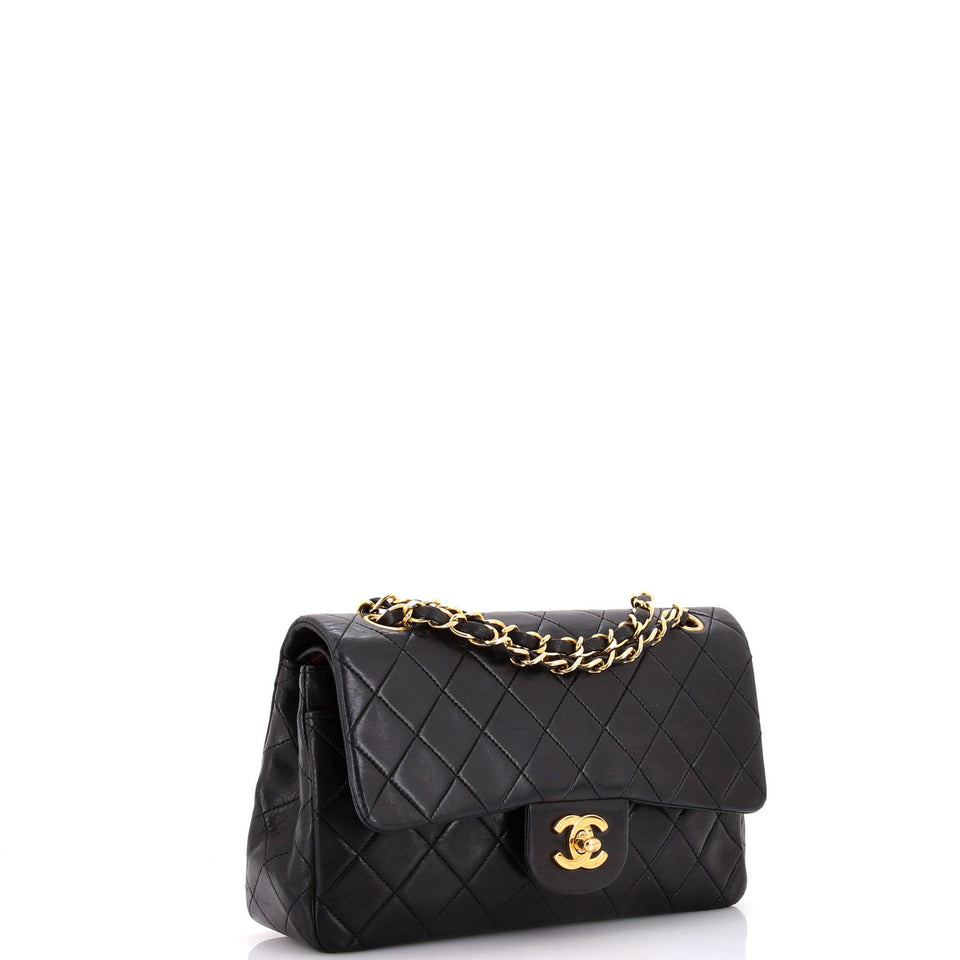 Vintage Classic Double Flap Bag Quilted Lambskin Small