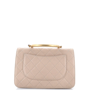Gold Top Handle Bag Quilted Lambskin Medium