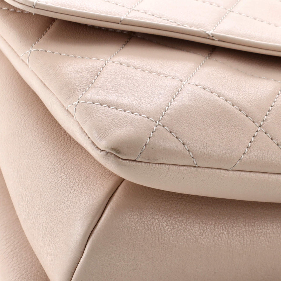 Gold Top Handle Bag Quilted Lambskin Medium