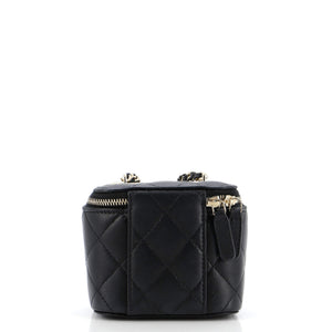 Vanity Case with Pearl Chain Quilted Lambskin Mini