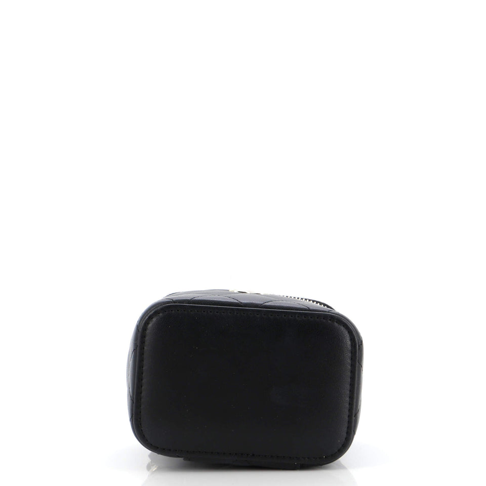 Vanity Case with Pearl Chain Quilted Lambskin Mini